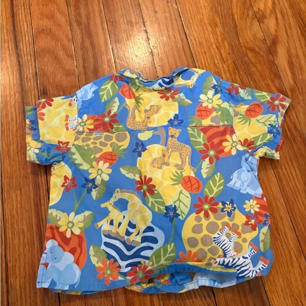 The Children’s Place Baby Button-Up Shirt – Safari Print – 3–6 Months